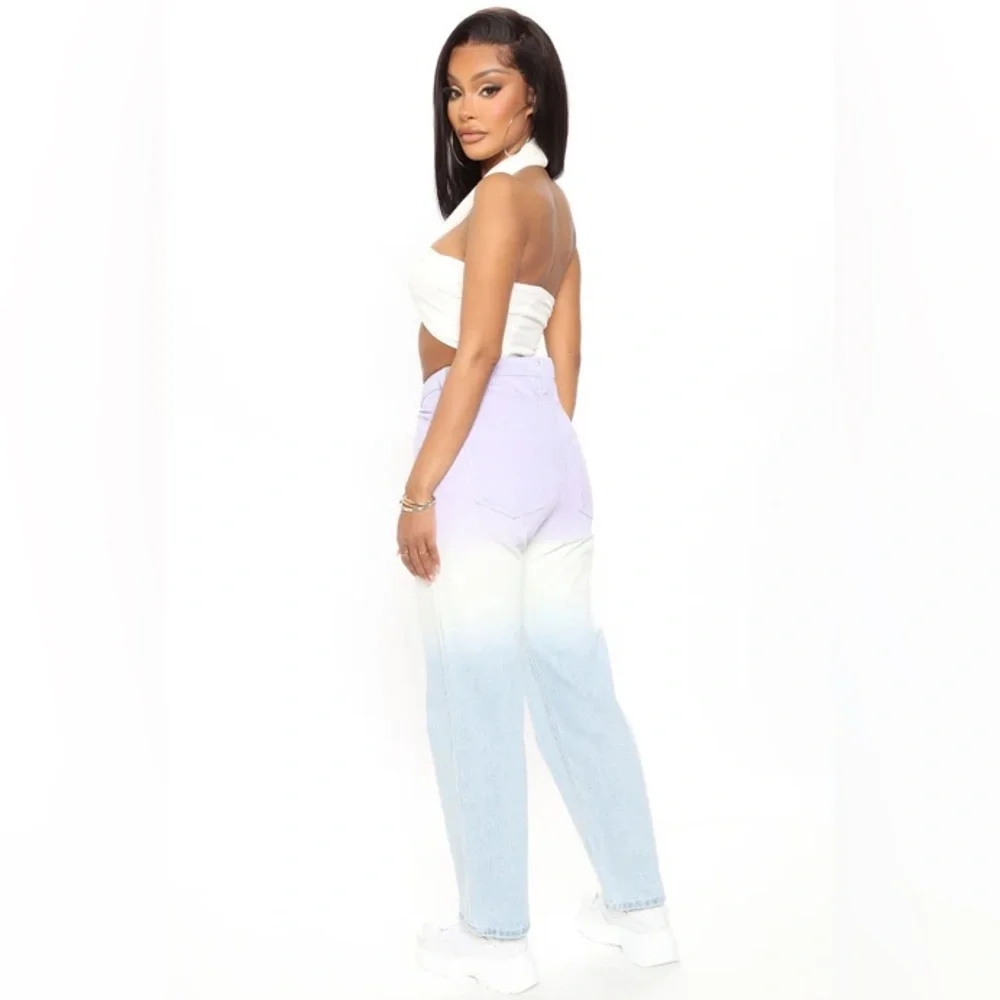 NWT FASHION NOVA Women's Ombre Straight leg Jeans Size 1 - Picture 5 of 6